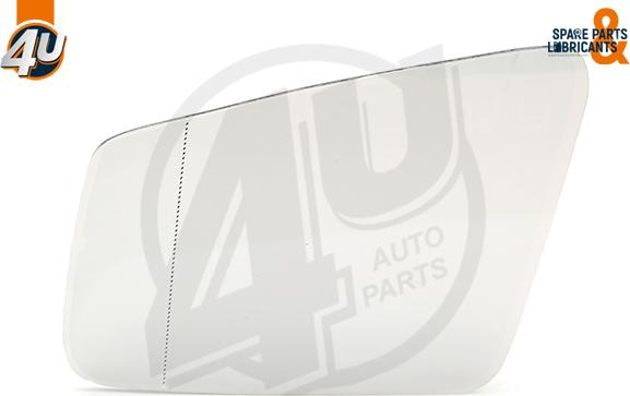 4U Autoparts 41514MR - Spoguļstikls, Ārējais atpakaļskata spogulis adetalas.lv