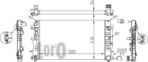 ABAKUS 054-017-0035 - Radiators, Motora dzesēšanas sistēma adetalas.lv