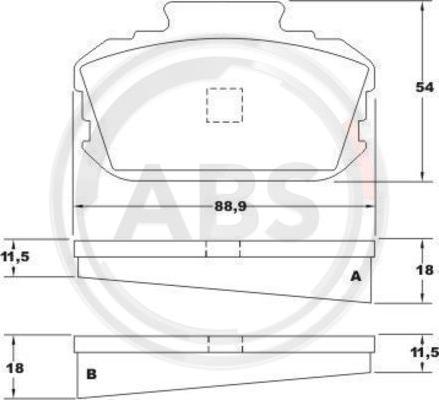 A.B.S. 36101 - Bremžu uzliku kompl., Disku bremzes adetalas.lv