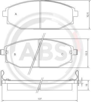 A.B.S. 37173 - Bremžu uzliku kompl., Disku bremzes adetalas.lv