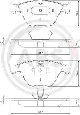 A.B.S. 37346 - Bremžu uzliku kompl., Disku bremzes adetalas.lv