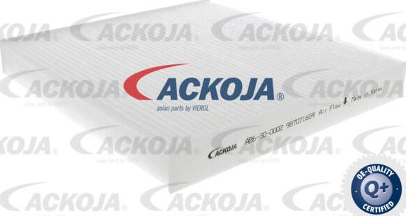 ACKOJA A26-30-0002 - Filtrs, Salona telpas gaiss adetalas.lv