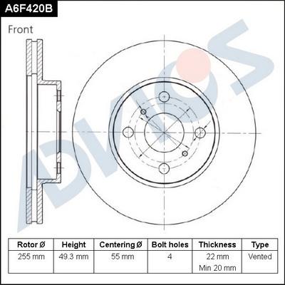 DJ Parts BD1005 - Bremžu diski adetalas.lv