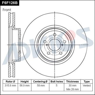 Advics F6F126B - Bremžu diski adetalas.lv