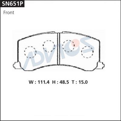 Advics SN651P - Bremžu uzliku kompl., Disku bremzes adetalas.lv