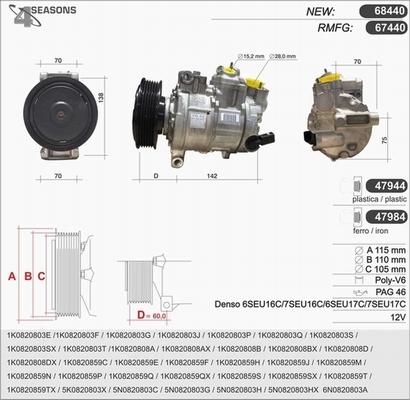 AHE 68440 - Kompresors, Gaisa kond. sistēma adetalas.lv