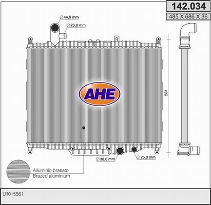 AHE 142.034 - Radiators, Motora dzesēšanas sistēma adetalas.lv