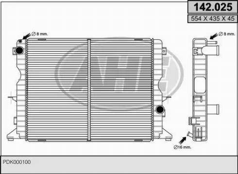 AHE 142.025 - Radiators, Motora dzesēšanas sistēma adetalas.lv