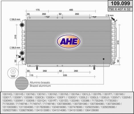 AHE 109.099 - Radiators, Motora dzesēšanas sistēma adetalas.lv