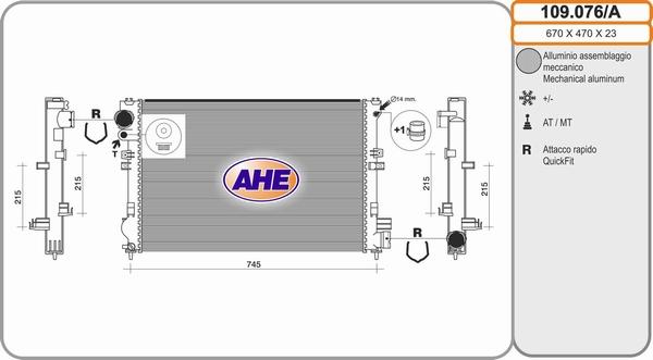 AHE 109.076/A - Radiators, Motora dzesēšanas sistēma adetalas.lv