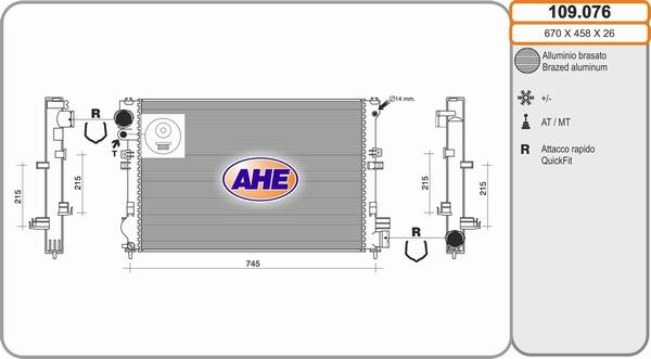 AHE 109.076 - Radiators, Motora dzesēšanas sistēma adetalas.lv