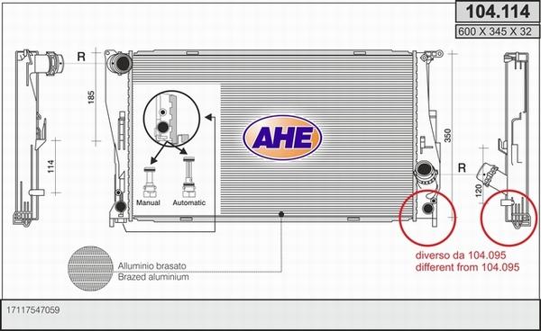 AHE 104.114 - Radiators, Motora dzesēšanas sistēma adetalas.lv