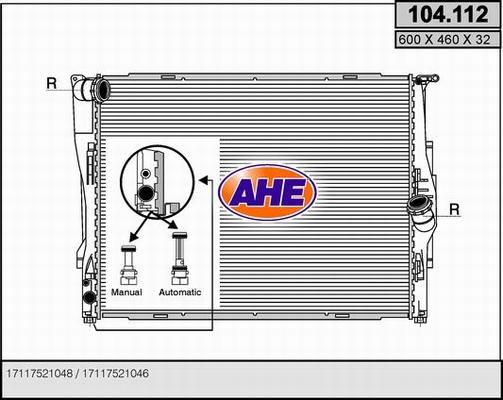 AHE 104.112 - Radiators, Motora dzesēšanas sistēma adetalas.lv