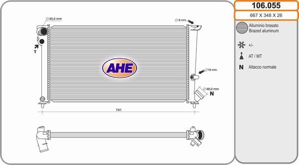 AHE 106.055 - Radiators, Motora dzesēšanas sistēma adetalas.lv