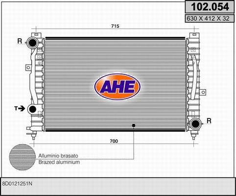 AHE 102.054 - Radiators, Motora dzesēšanas sistēma adetalas.lv