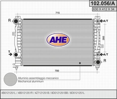 AHE 102.056/A - Radiators, Motora dzesēšanas sistēma adetalas.lv