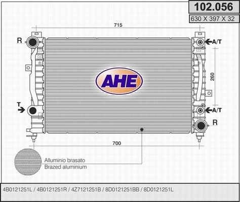 AHE 102.056 - Radiators, Motora dzesēšanas sistēma adetalas.lv