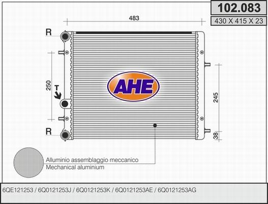 AHE 102.083 - Radiators, Motora dzesēšanas sistēma adetalas.lv