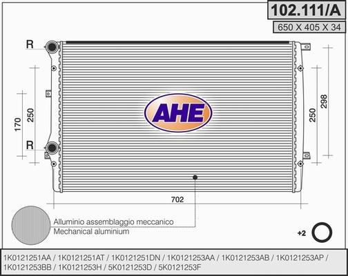 AHE 102.111/A - Radiators, Motora dzesēšanas sistēma adetalas.lv