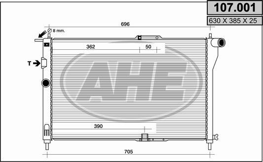 AHE 107.001 - Radiators, Motora dzesēšanas sistēma adetalas.lv