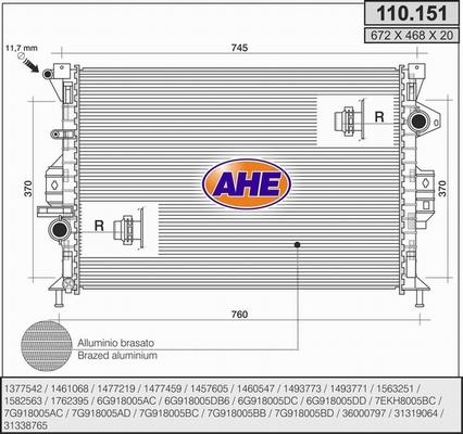 AHE 110.151 - Radiators, Motora dzesēšanas sistēma adetalas.lv