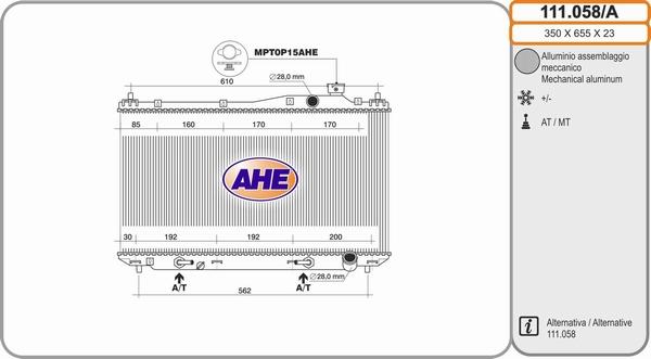 AHE 111.058/A - Radiators, Motora dzesēšanas sistēma adetalas.lv