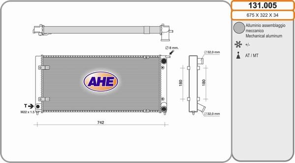 AHE 131.005 - Radiators, Motora dzesēšanas sistēma adetalas.lv