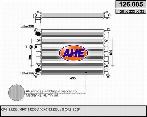 AHE 126.005 - Radiators, Motora dzesēšanas sistēma adetalas.lv