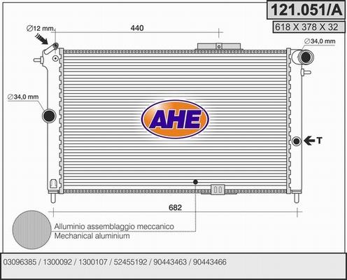 AHE 121.051/A - Radiators, Motora dzesēšanas sistēma adetalas.lv