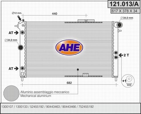 AHE 121.013/A - Radiators, Motora dzesēšanas sistēma adetalas.lv