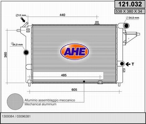 AHE 121.032 - Radiators, Motora dzesēšanas sistēma adetalas.lv