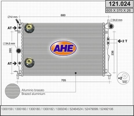 AHE 121.024 - Radiators, Motora dzesēšanas sistēma adetalas.lv