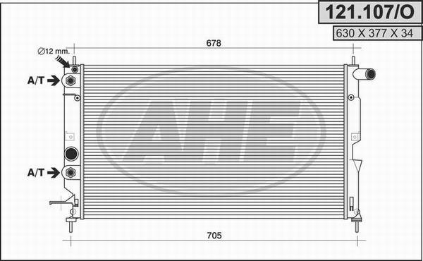 AHE 121.107/O - Radiators, Motora dzesēšanas sistēma adetalas.lv