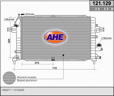 AHE 121.129 - Radiators, Motora dzesēšanas sistēma adetalas.lv