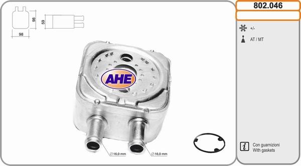 AHE 802.046 - Eļļas radiators, Motoreļļa adetalas.lv