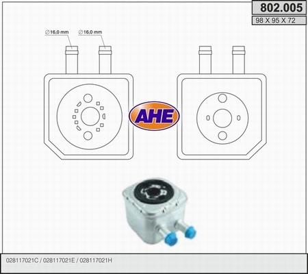 AHE 802.005 - Eļļas radiators, Motoreļļa adetalas.lv