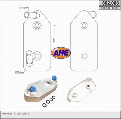 AHE 802.008 - Eļļas radiators, Motoreļļa adetalas.lv