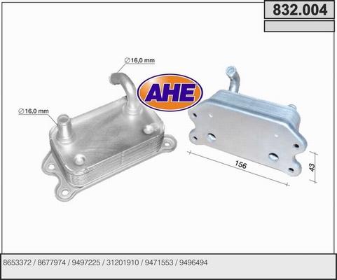 AHE 832.004 - Eļļas radiators, Motoreļļa adetalas.lv