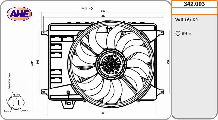 AHE 342.003 - Ventilators, Motora dzesēšanas sistēma adetalas.lv