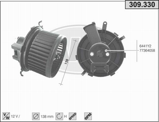 AHE 309.330 - Salona ventilators adetalas.lv