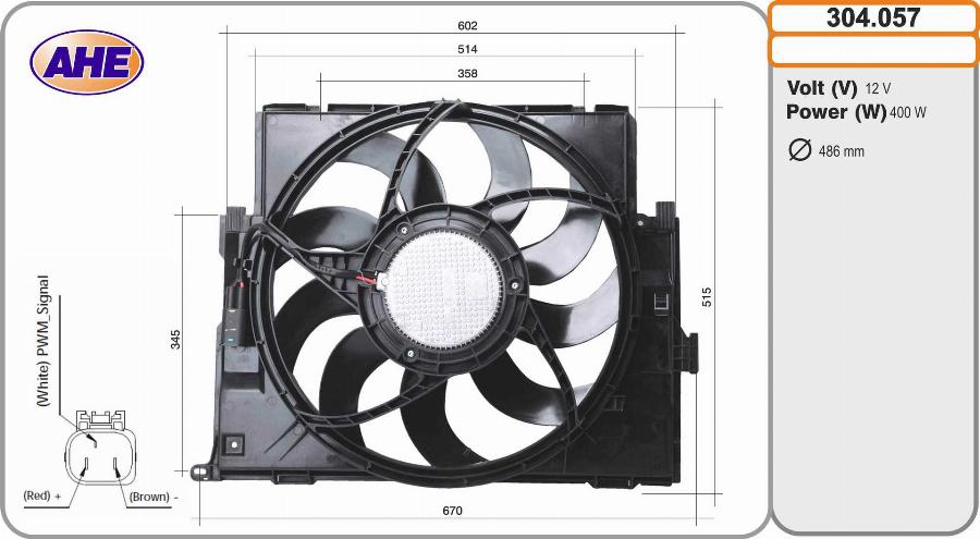 AHE 304.057 - Ventilators, Motora dzesēšanas sistēma adetalas.lv