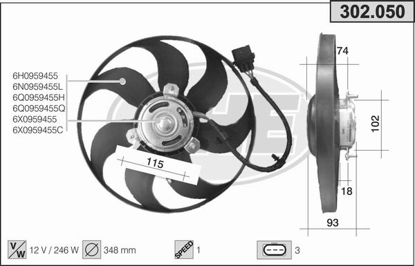 AHE 302.050 - Ventilators, Motora dzesēšanas sistēma adetalas.lv