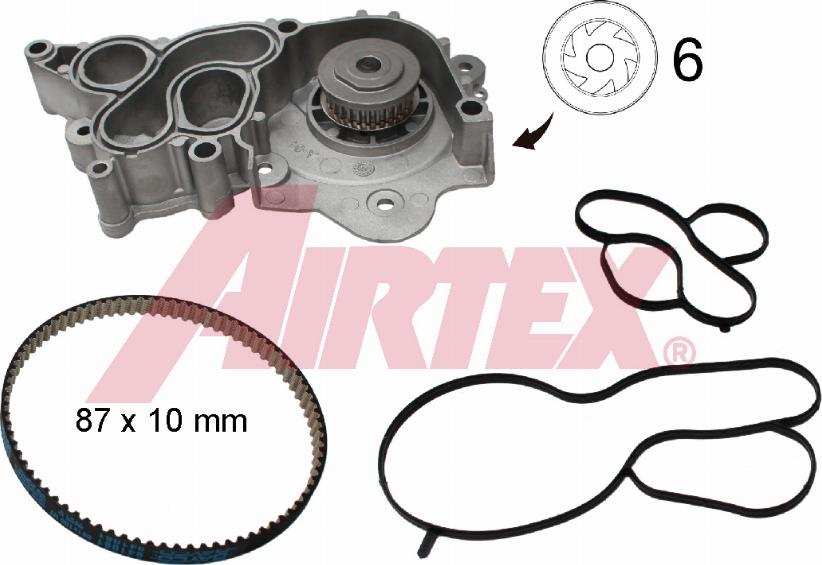 Airtex WPK-199502 - Ūdenssūknis + Zobsiksnas komplekts adetalas.lv