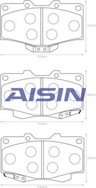 AISIN A1N029 - Bremžu uzliku kompl., Disku bremzes adetalas.lv