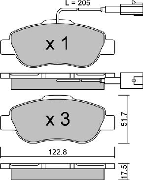 AISIN BPFI-1015 - Bremžu uzliku kompl., Disku bremzes adetalas.lv