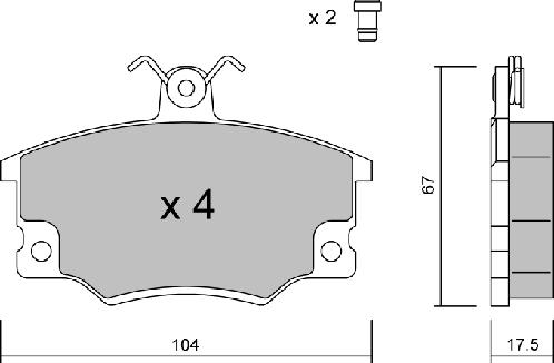 AISIN BPFI-1038 - Bremžu uzliku kompl., Disku bremzes adetalas.lv