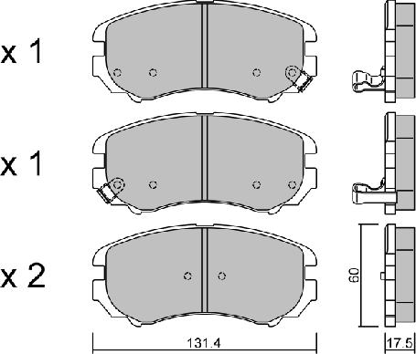 AISIN BPHY-1001 - Bremžu uzliku kompl., Disku bremzes adetalas.lv