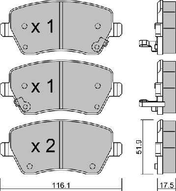 AISIN BPNI-1014 - Bremžu uzliku kompl., Disku bremzes adetalas.lv