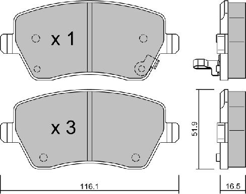 Japanparts JPA-800 - Bremžu uzliku kompl., Disku bremzes adetalas.lv