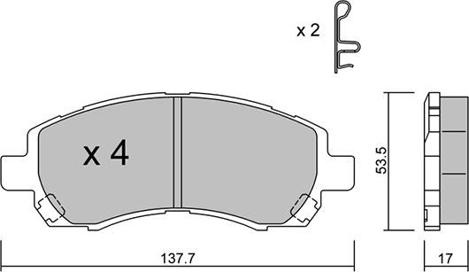 AISIN BPSB-1001 - Bremžu uzliku kompl., Disku bremzes adetalas.lv